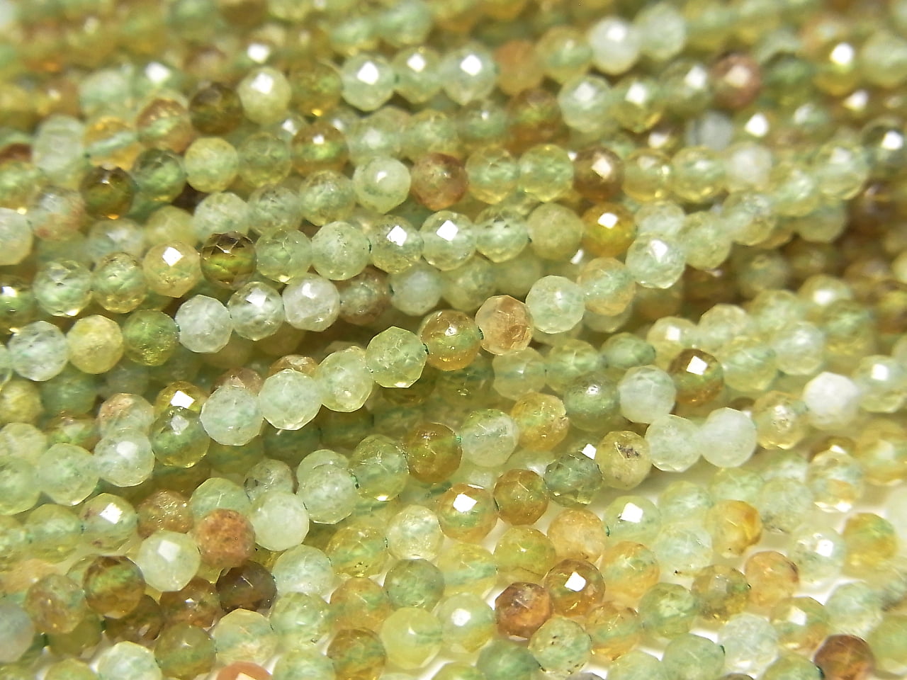 High Quality! Grossular Garnet AA+ Semi Faceted Round 2mm 1strand beads (aprx.15inch/37cm)
