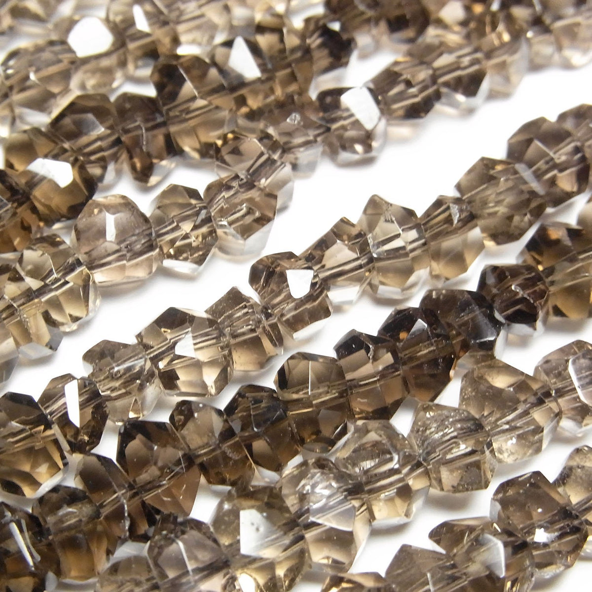 High Quality! Smoky Quartz AAA Faceted Nugget half or 1strand beads (aprx.15inch/38cm)