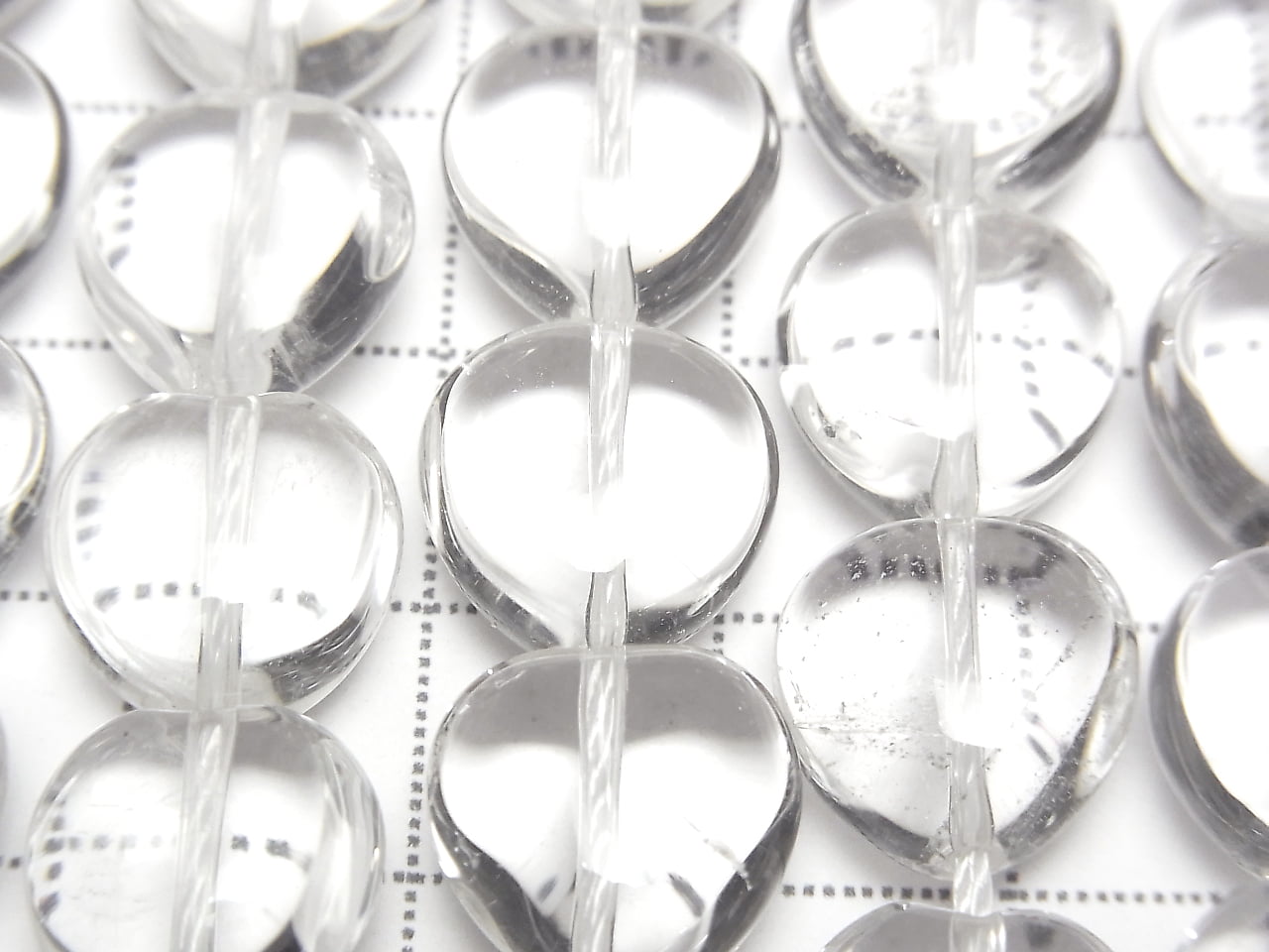 Crystal Quartz AAA Vertical Hole Heart 12x12mm 1/4 or 1strand beads (aprx.15inch/37cm)
