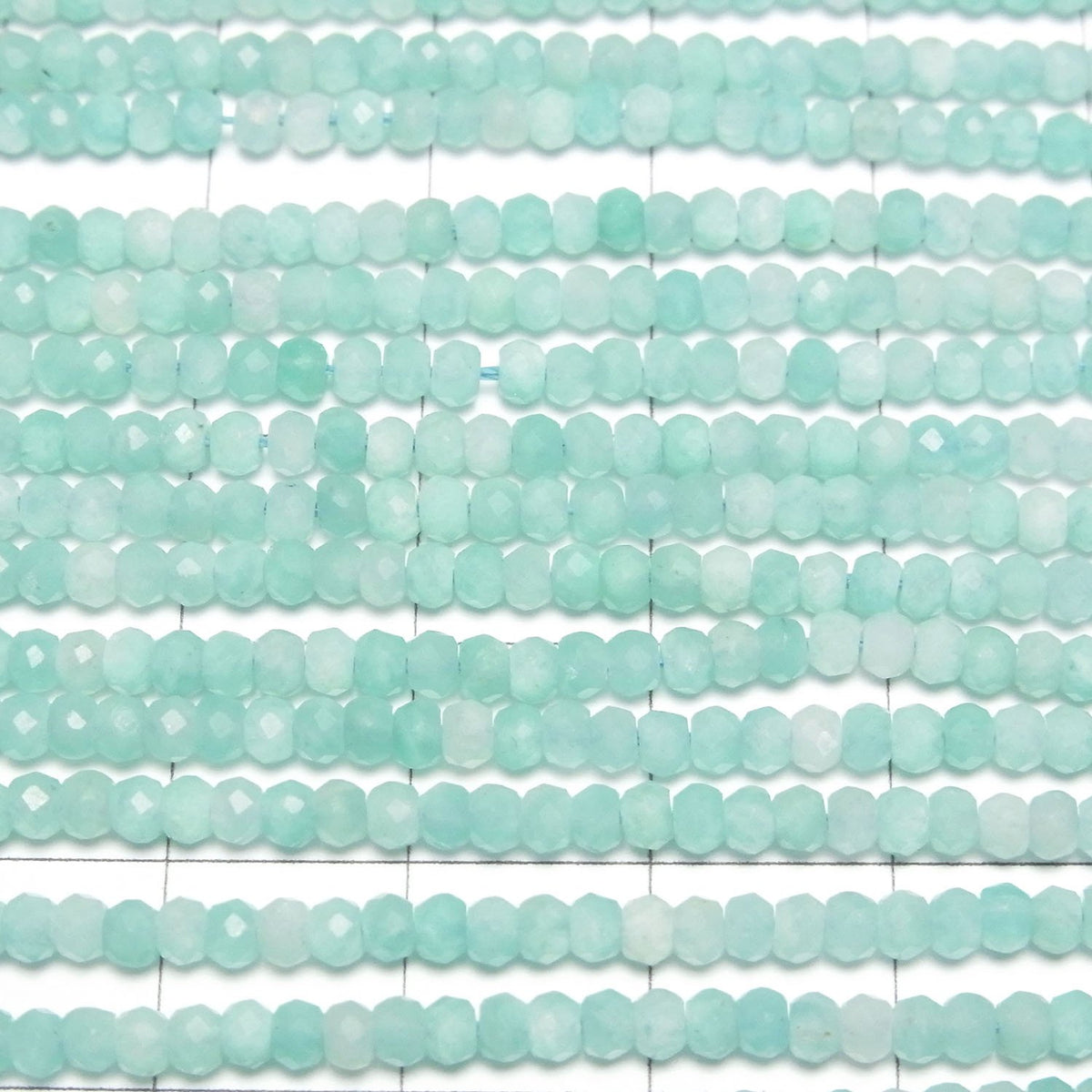 Qualité supérieure ! Amazonite AA++ Bouton facetté Rondelle 3x3x2mm 1 fil de perles (environ 15 pouces/37cm)