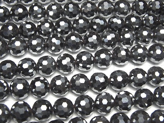 High Quality! Hematite 128Faceted Round 10mm 1strand beads (aprx.15inch/37cm)