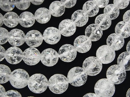 Cracked Crystal 128Faceted Round 10mm half or 1strand beads (aprx.15inch/38cm)