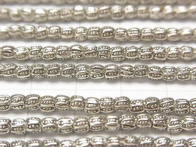 Karen Silver Decorative Rondelle 3x3x3mm 1/8 or 1-strand beads (approx. 23 inches/58 cm)