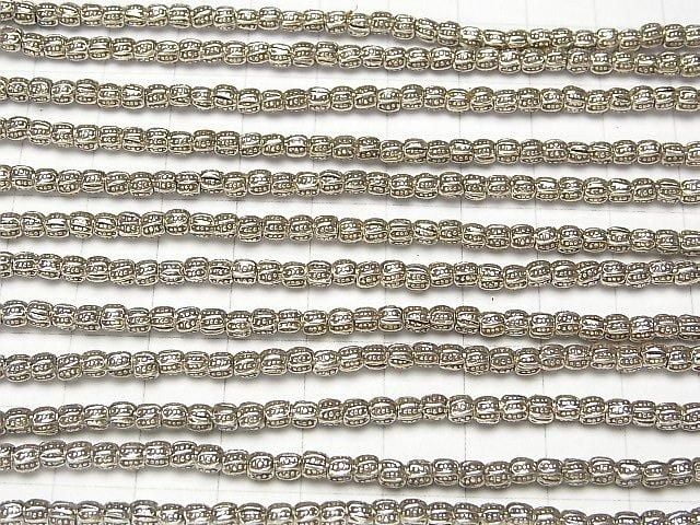Karen Silver Decorative Rondelle 3x3x3mm 1/8 or 1-strand beads (approx. 23 inches/58 cm)