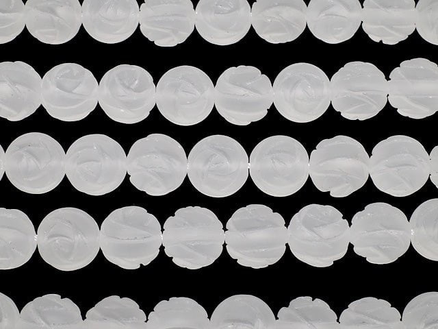 Frosted Crystal Quartz AAA Round Rose Cut 14mm half or 1strand beads (aprx.15inch/37cm)