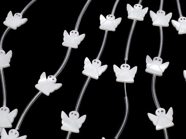 High Quality Mother of Pearl MOP AAA Angel Shape White 1strand (Approx 14pcs)