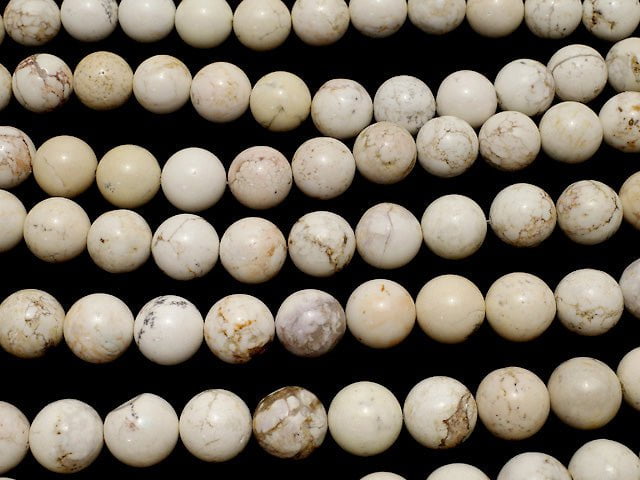 Magnesite Round 16mm half or 1strand beads (aprx.14inch/36cm)