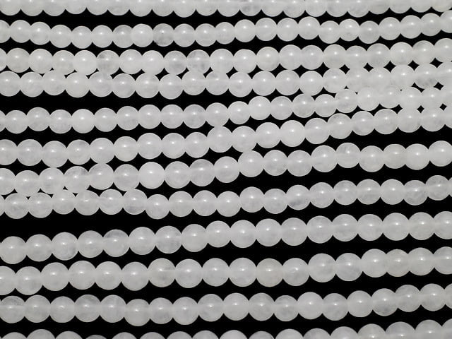 White Jade Round 4mm 1strand beads (aprx.15inch / 36cm)