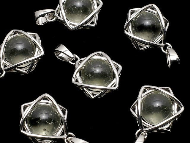 Libysches Glas Sternform Anhänger (8mm Kugel) SILBER925