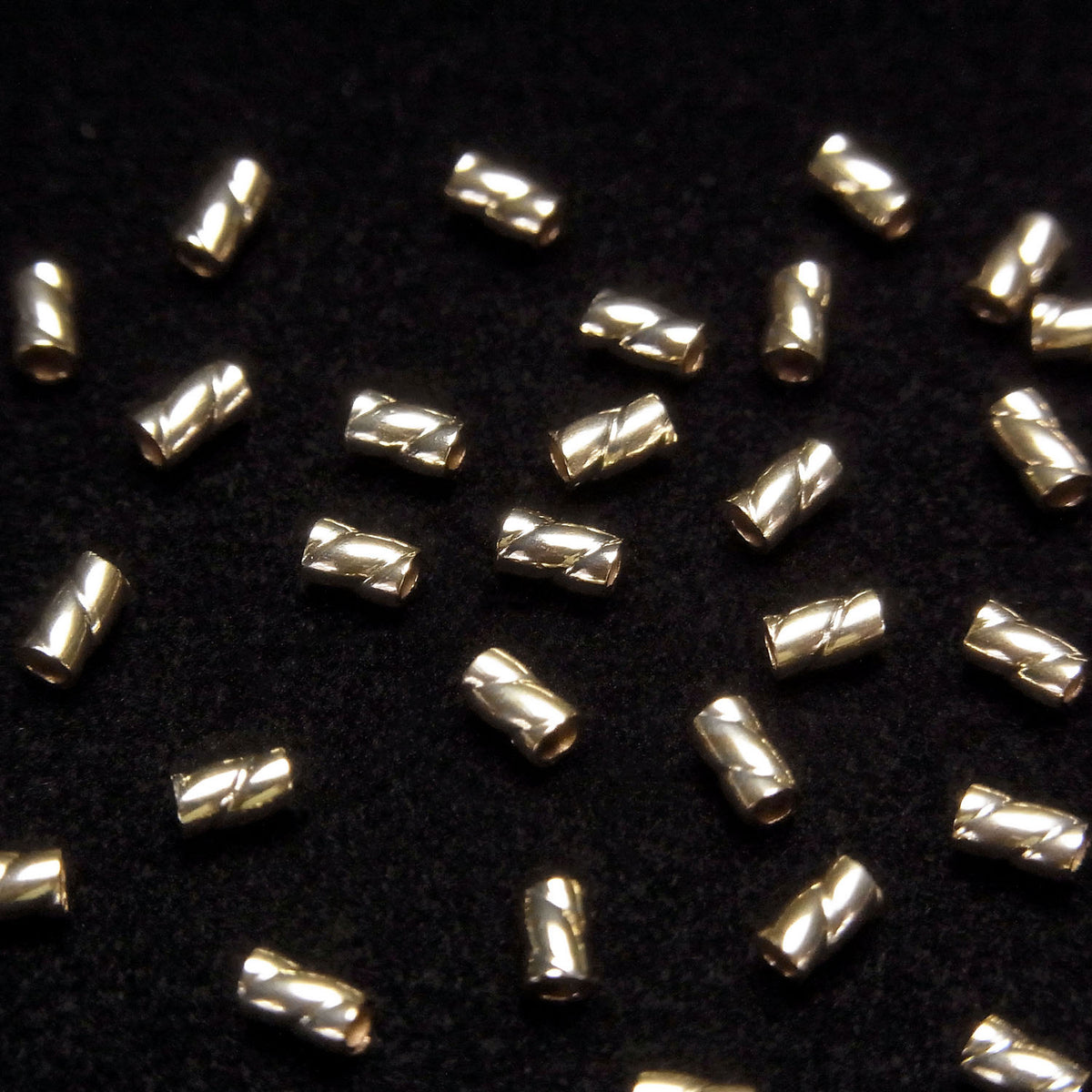 Tube 14 carats Gold Filled Torsadé 3x2mm 10pcs