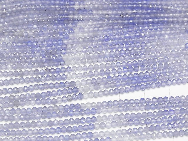 Hochwertig! Tansanit AAA semi-facettiert rund 2mm halb oder 1Strang Perlen (ca. 12 Zoll/30 cm)