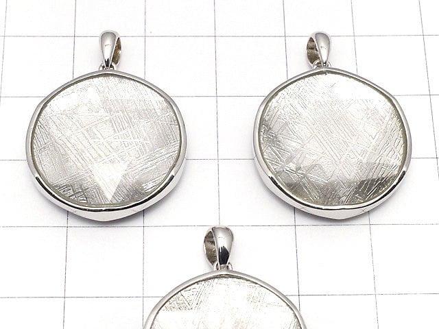 Meteorite (Muonionalusta ) Pendant Both Side Finish 22mm Silver925