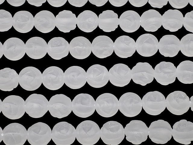 Frosted Crystal Quartz AAA Round Rose Cut 12mm half or 1strand beads (aprx.15inch/37cm)