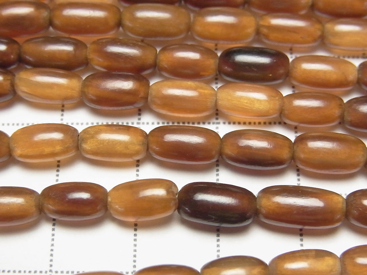 Perles en corne de buffle (riz) 9x4x4mm marron 1 fil (environ 38cm)