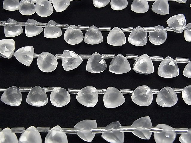 Hochwertiger Milchquarz AAA 3D Dreieck Schnitt 8x8x8mm halb oder 1Strang Perlen (18Stück)
