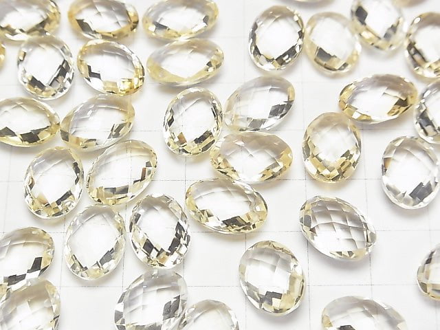 Hochwertiger Citrin AAA- Ungebohrt Facettierter Oval 14x10mm 2Stk