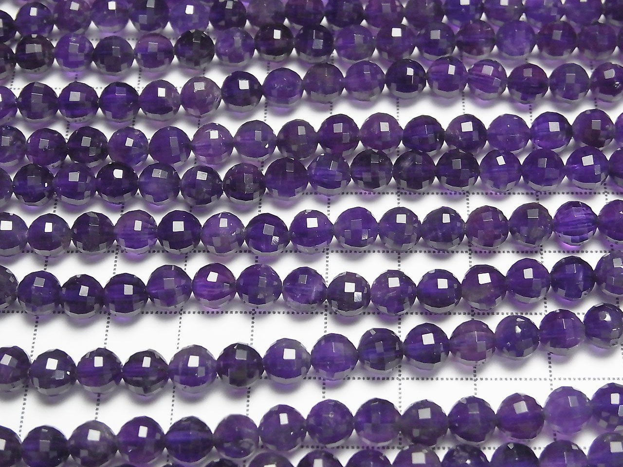 Hochwertig! Amethyst AA+ Spiegel-Facettierte Runde 6mm 1Strang Perlen (ca. 15 Zoll / 37 cm)