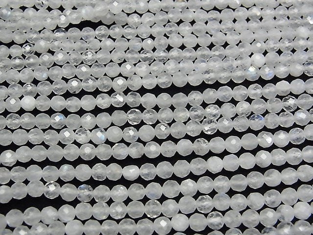 Hochwertig! Regenbogen-Mondstein AA++ Facettierte Rund 4mm 1Strang Perlen (ca. 15 Zoll / 37 cm)