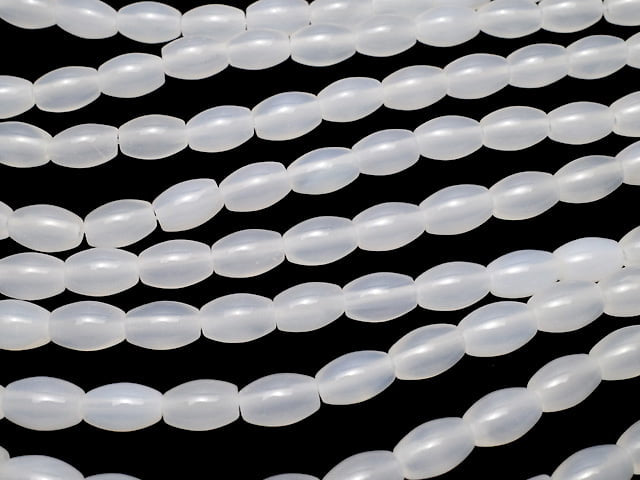 White Chalcedony Rice 9 x 6 x 6 mm 1strand beads (aprx.15 inch / 37 cm)
