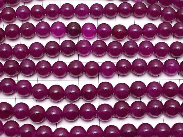 Wine red color Jade Round 8mm 1strand beads (aprx.14inch/35cm)