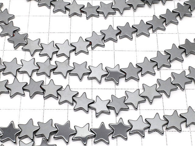 Hematite Star 10x10mm 1strand beads (aprx.15inch / 38cm)