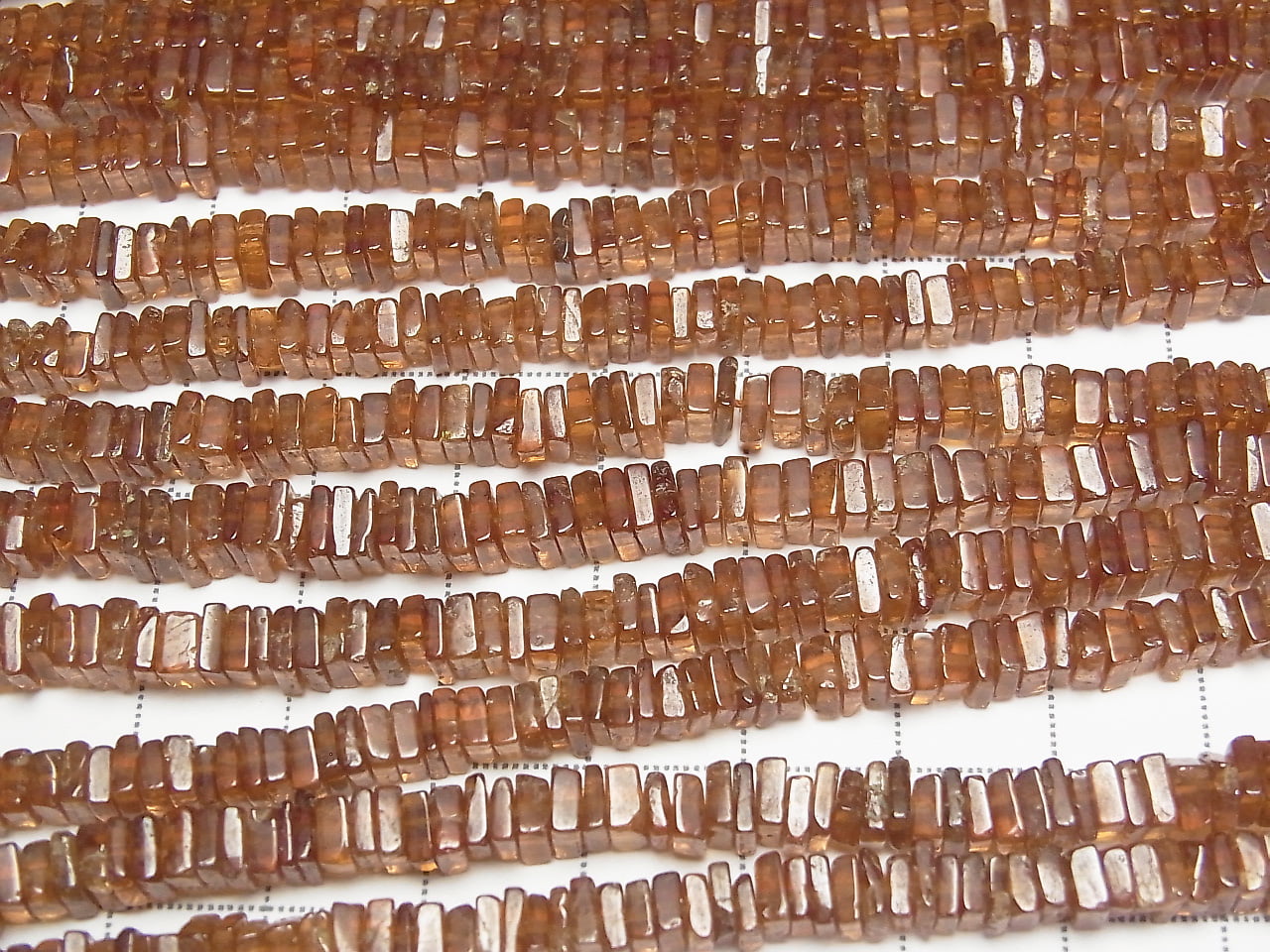 Hessonite Garnet AA+ Square Rondelle (Disc) 1strand beads (aprx.15inch/38cm)