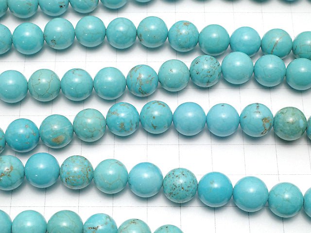 Magnesite Turquoise Round 10mm 1strand beads (aprx.15inch/36cm)
