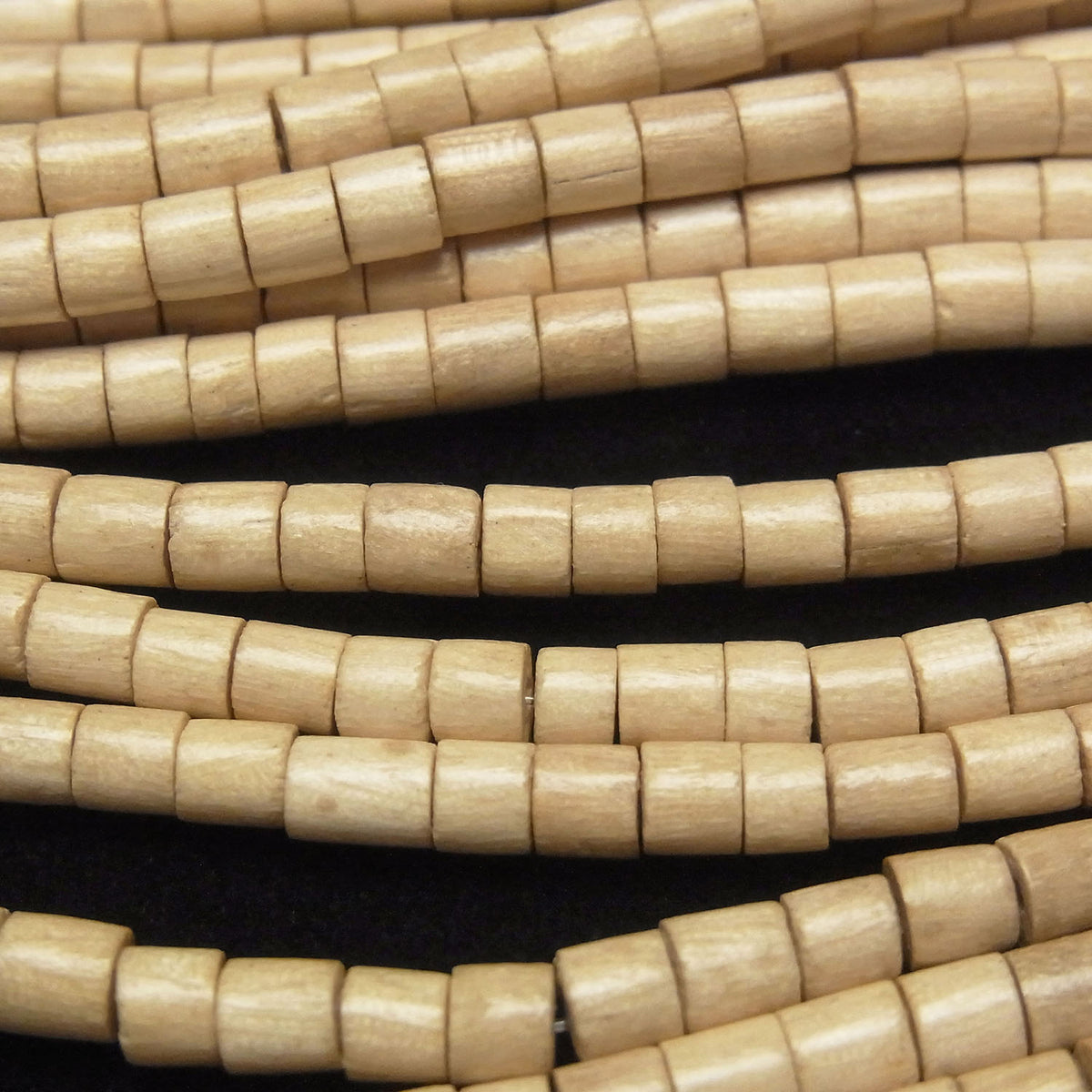 White Wood Tube 4x4x4mm 1strand beads (aprx.15inch/38cm)