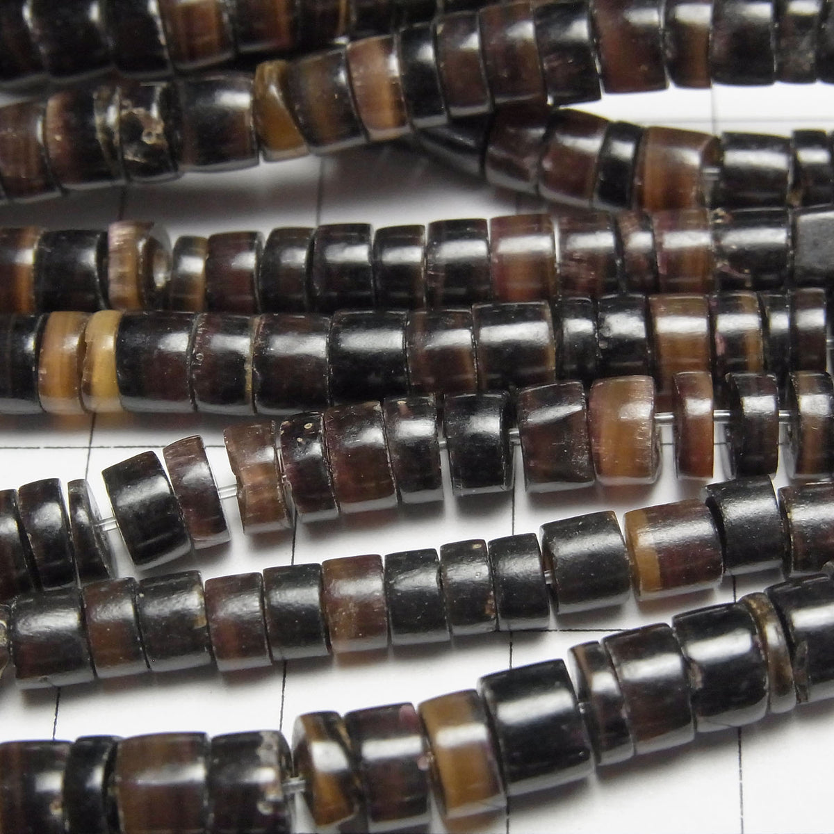 Pen Shell Rondelle (Heishi) 5x5x1.5mm Black 1strand beads (approx. 24 inches/59 cm)