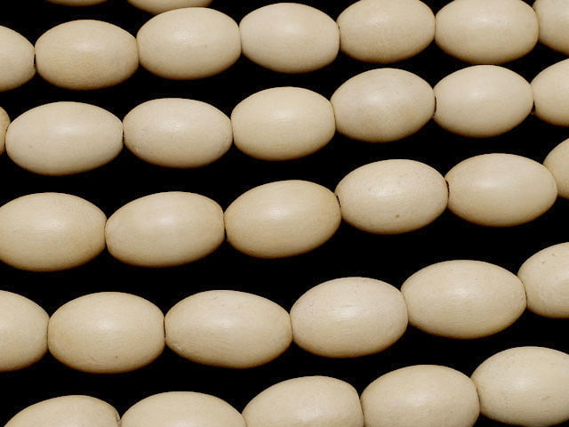 White Wood Rice 15x10x10mm 1strand beads (aprx.15inch / 38cm)