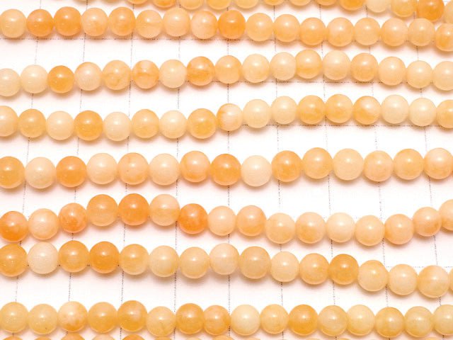 Orange Jade Round 6mm 1strand beads (aprx.15inch / 38cm)