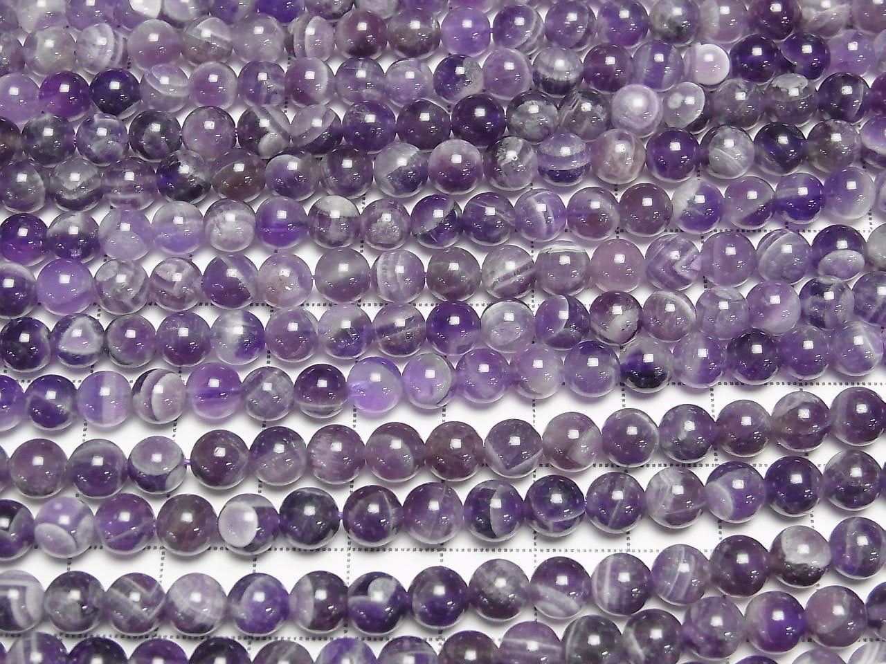 Gestreifter Amethyst Runde 6mm 1Strang Perlen (ca. 15 Zoll/36 cm)
