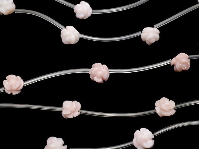 Rosa Opal Rose 10 mm halb oder 1strang (ca. 10 Stück)