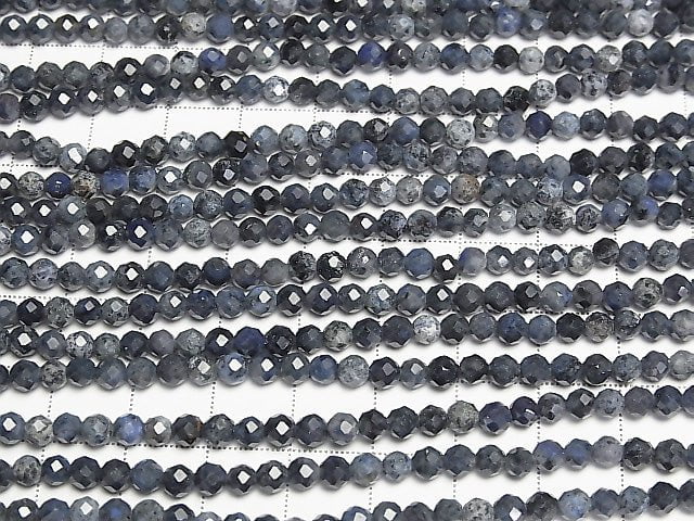 High Quality! 1strand $9.79! Dumortierite 32Faceted Round 4mm 1strand beads (aprx.15inch/37cm)