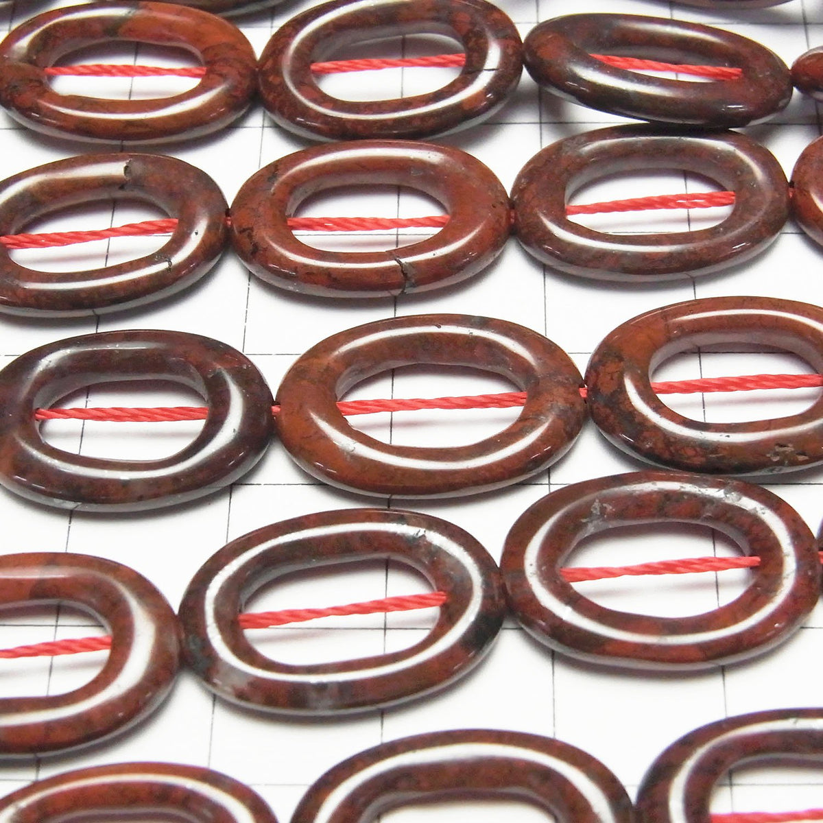 1strand $8.79! Poppy Jasper Oval (Donut) 20 x 13 x 3 mm 1strand beads (aprx.15 inch / 37 cm)