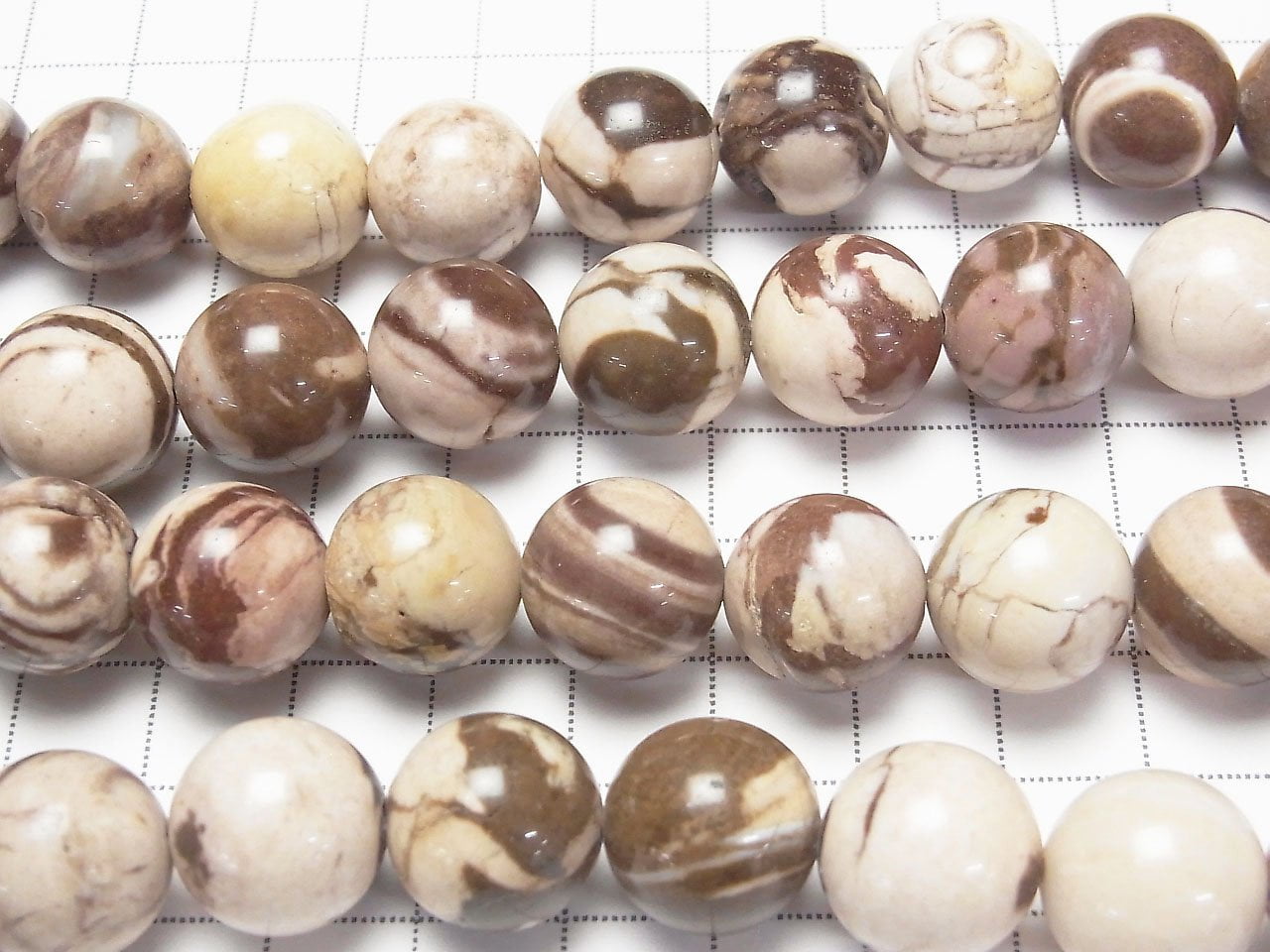 卡布奇諾碧玉圓珠 14mm 半串或 1 串珠子 (約14英寸/35公分)