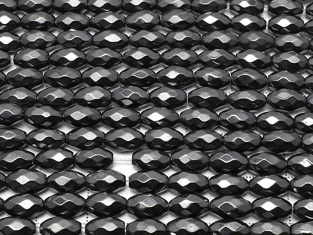 Magnetic! Hematite Faceted Rice 8x5x5mm 1strand beads (aprx.15inch/36cm)