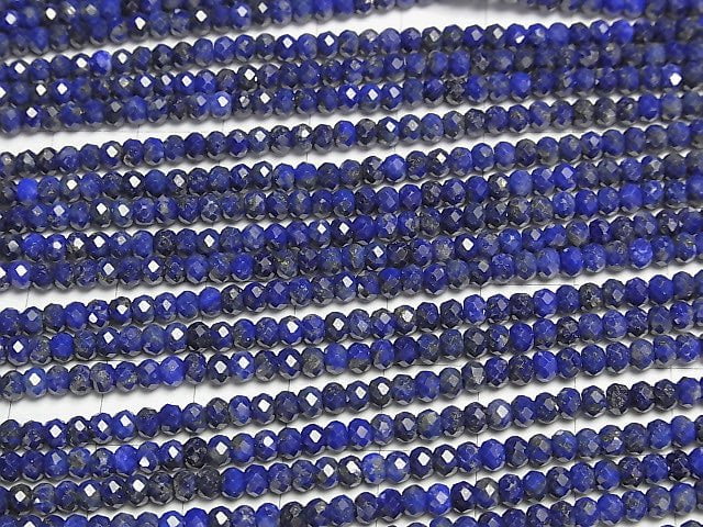 Hochwertig! Lapislazuli AAA- Facettierte Knopf-Rondelle 3x3x2mm 1 Strang Perlen (ca. 15 Zoll/37 cm)