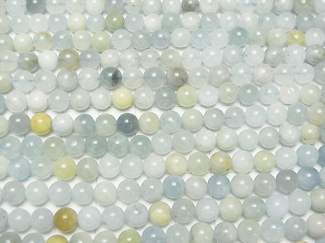 1Strang $8.79! Mehrfarbiger Aquamarin Rund 6mm 1Strang Perlen (ca. 15 Zoll / 38 cm)