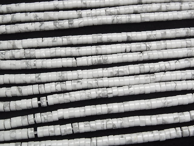 1strand $7.79! Howlite Magnesite Rondelle (Tube )4x4x2mm 1strand beads (aprx.15inch/38cm)
