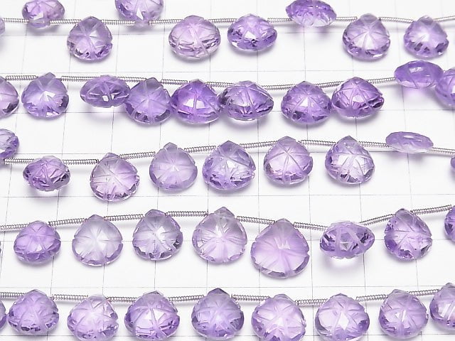 Hochwertiger Amethyst AAA geschnitzte Kastanien 1 Strang Perlen (16 Stück)