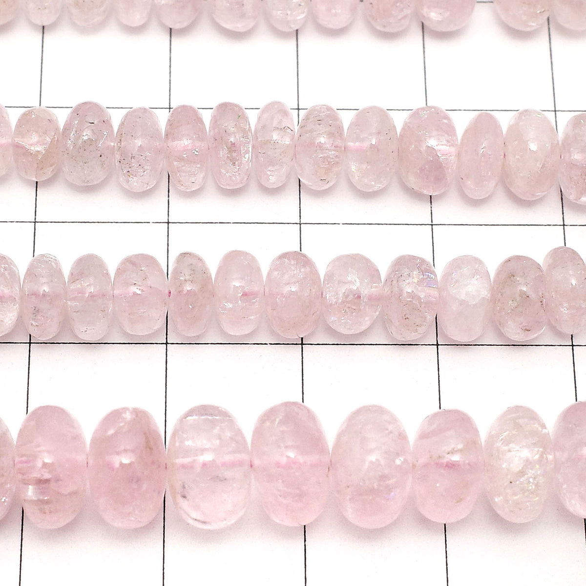 High Quality Morganite AA++ Rondelle Size Gradation 1strand beads (aprx.15inch / 36cm)