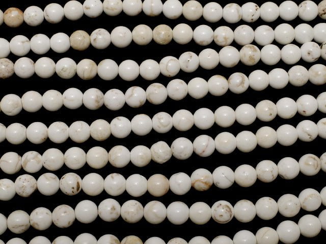 Magnesite Round 6mm 1strand beads (aprx.15inch/37cm)