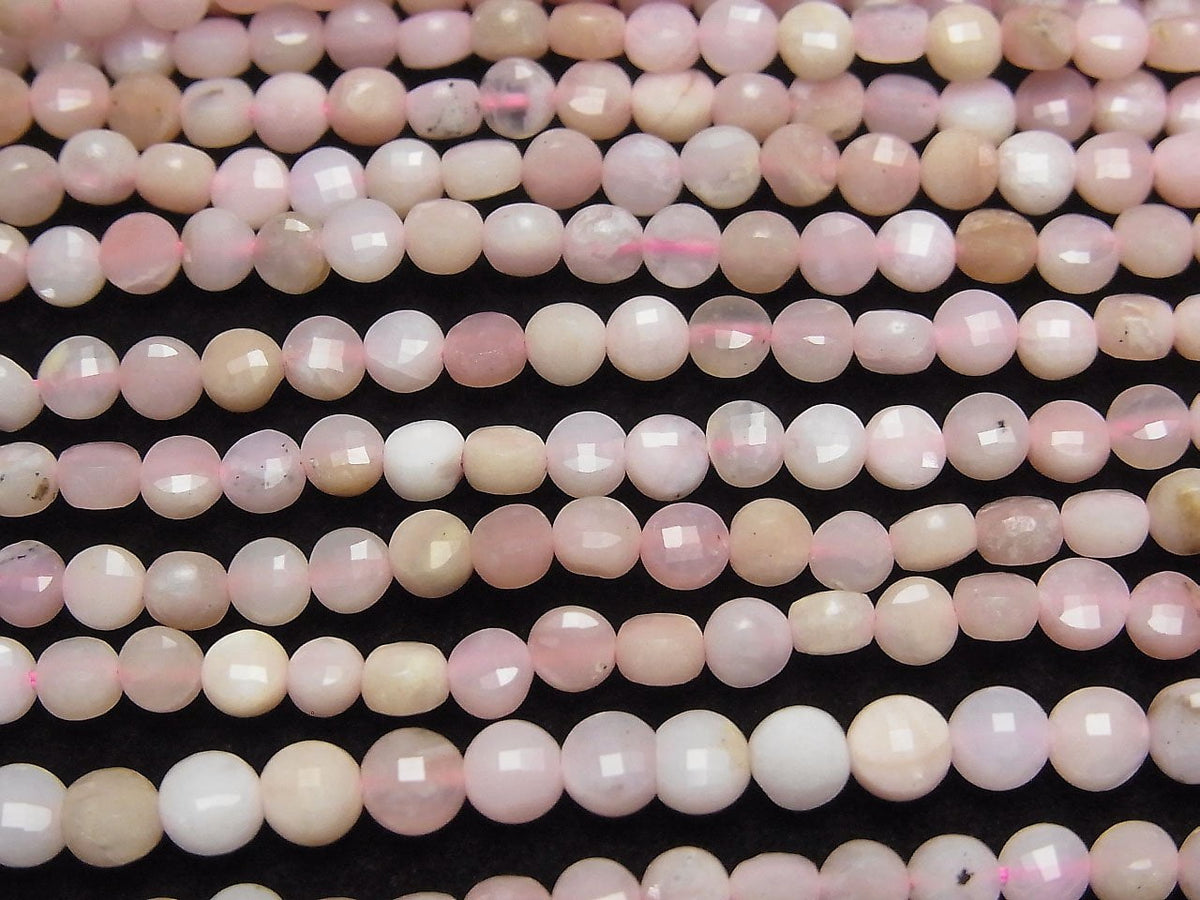 Hochwertig! Rosa Opal AA+ facettierte Münze 4x4x3mm 1Strang Perlen (ca. 15 Zoll / 38 cm)