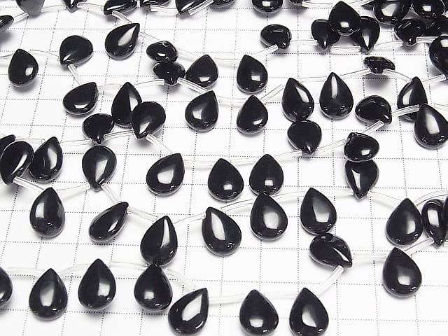 Onyx Pear shape (Smooth) 14x10x5mm half or 1strand beads (aprx.14inch/34cm)