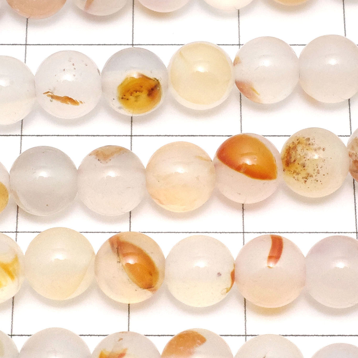 烏拉圭白橘玉髓圓珠 6mm 1串 (約15英吋/36公分)