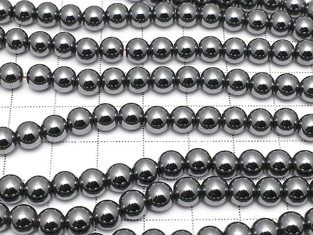 Hematite Round 6mm 1strand beads (aprx.15inch/38cm)