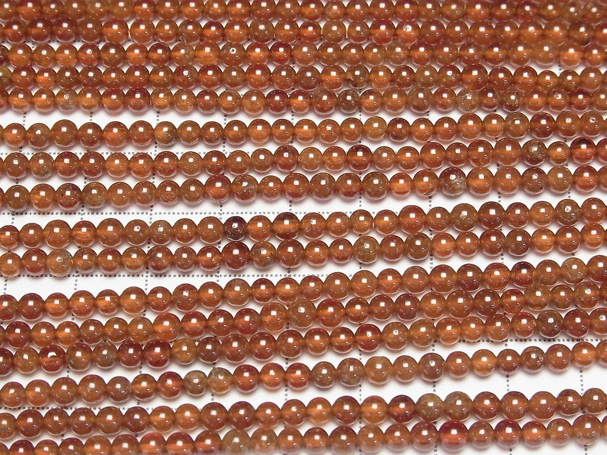 Hessonite Garnet AA Round 4mm 1strand beads (aprx.15inch/38cm)