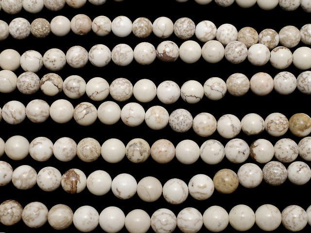 Magnesite Round 8mm 1strand beads (aprx.15inch/37cm)
