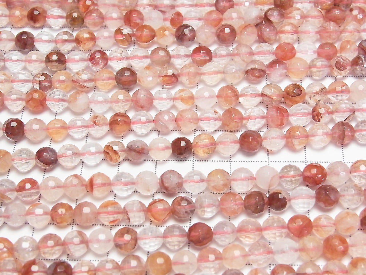 1strand $9.79! Red Hematite Quartz 128Faceted Round 6mm 1strand beads (aprx.15inch / 38cm)